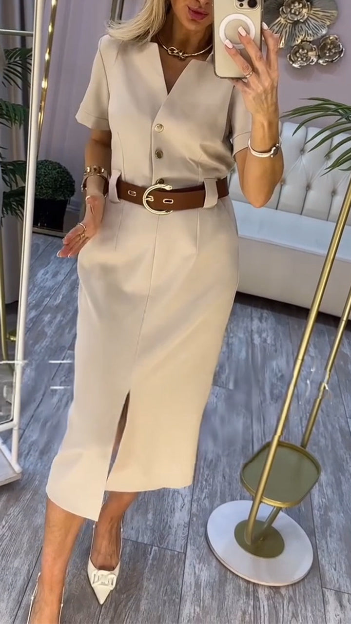 Deima | Robe luxueuse avec ceinture et fente