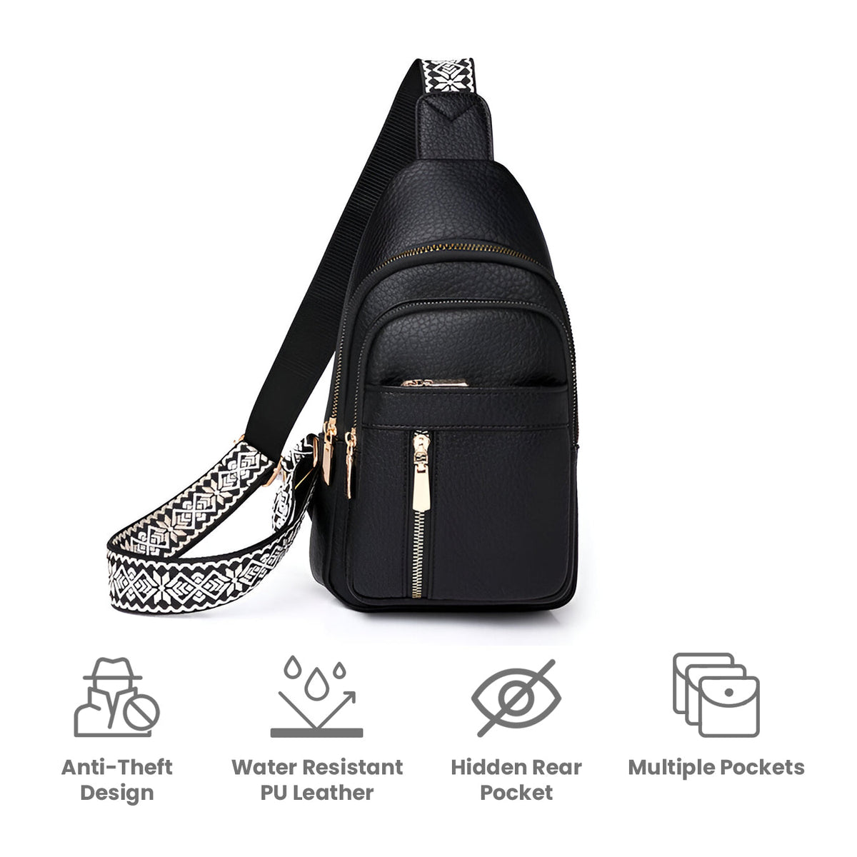 LuxuraGuard Chic Sac à Bandoulière | Design Élégant Anti-Vol pour un Usage Quotidien Sûr
