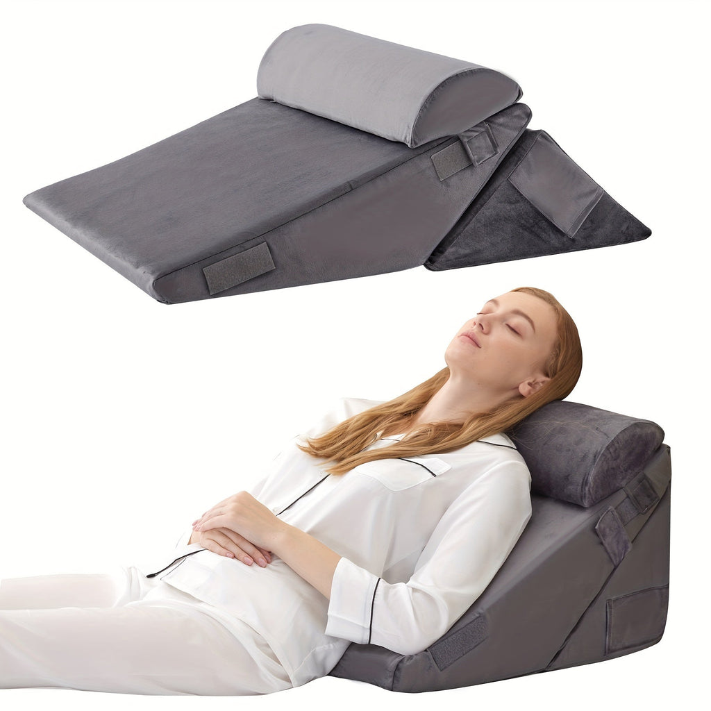 Coussin orthopédique réglable en coin RelaxPlus - Système de support en mousse à mémoire premium 7 en 1