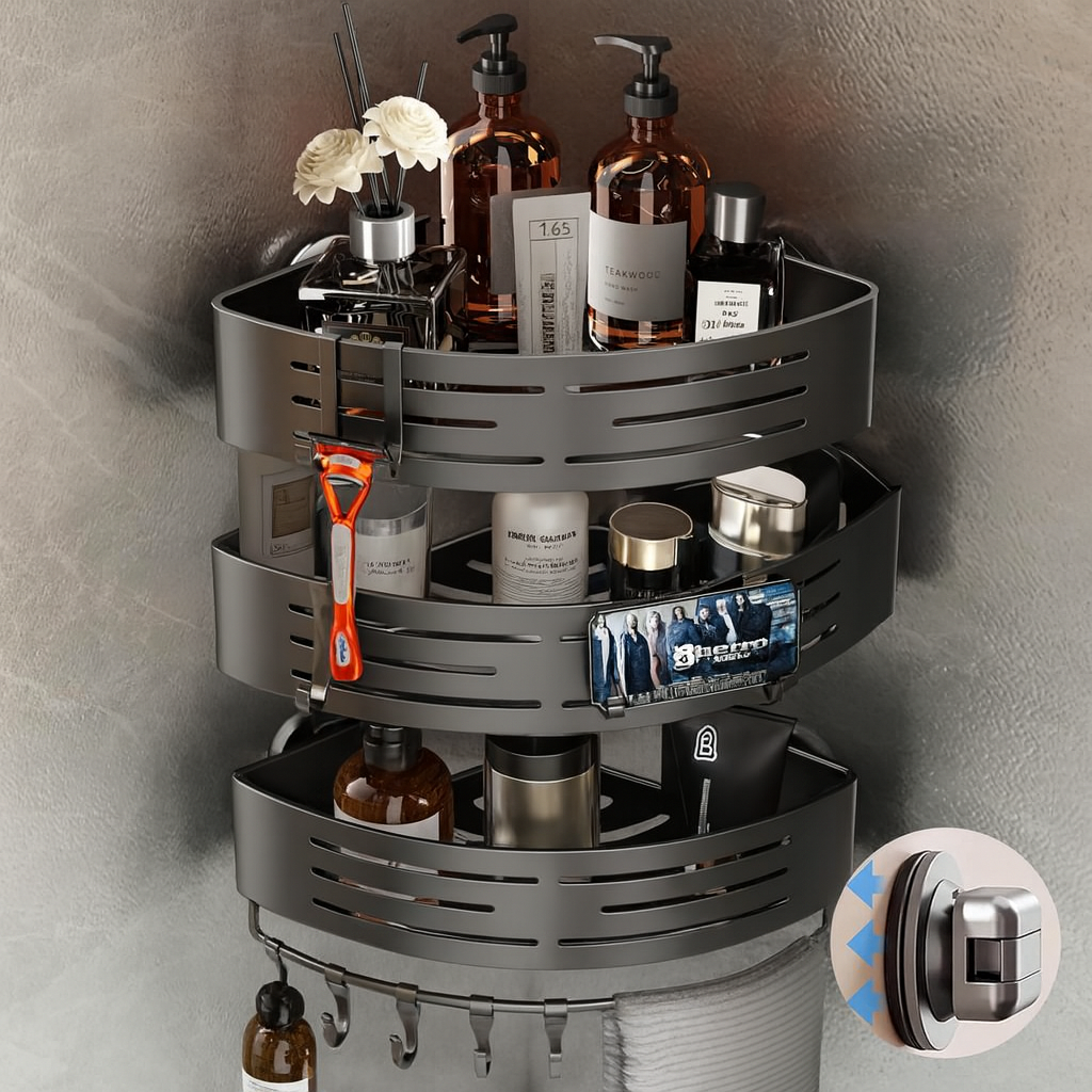 CaddyCraft Organisateur de Douche Triangulaire | Maximisez l'espace avec un caddy élégant et polyvalent