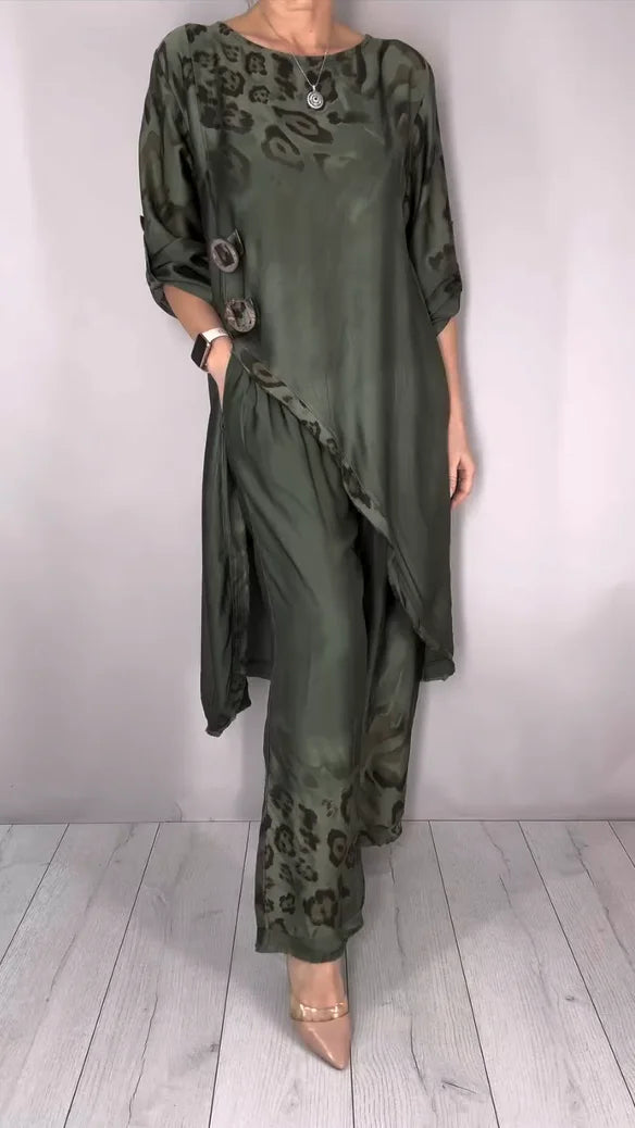 Sudha | Ensemble chic avec haut décontracté et pantalon ample