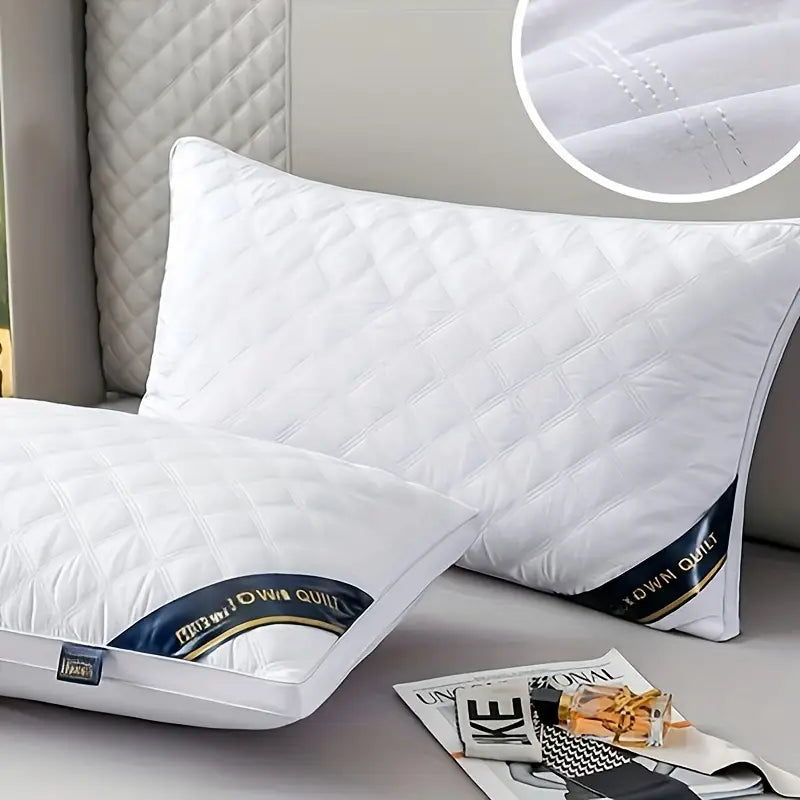 DreamRest - Ensemble de 2 Oreillers Hypoallergéniques 3D - Soutien Cervical Doux & Qualité Hôtelière de Sommeil