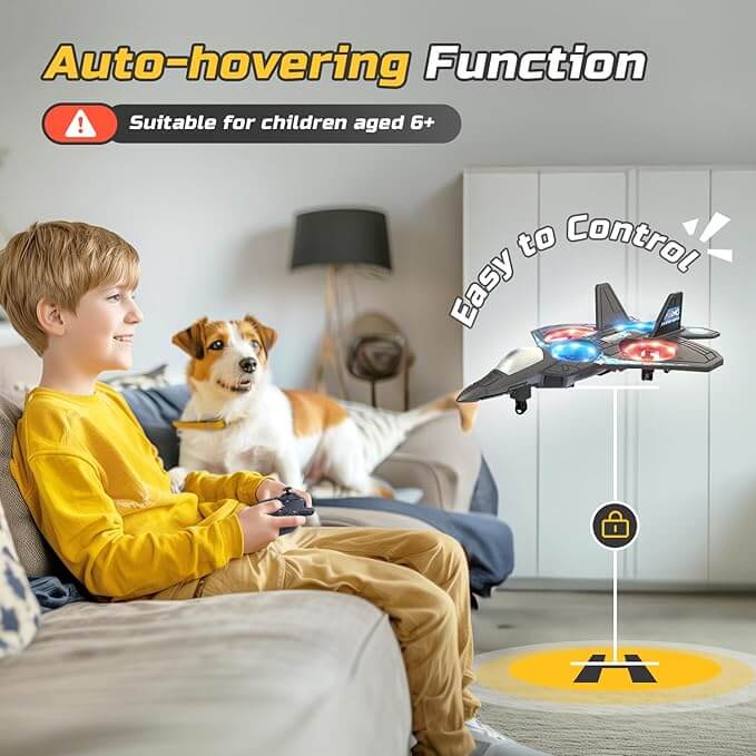 Avion Télécommandé LED pour Enfants 6-12 Ans