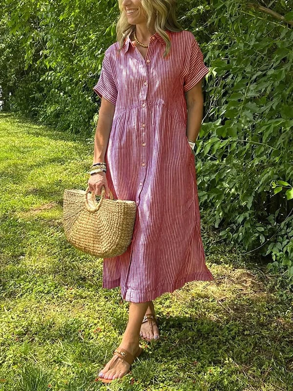 Cassie - Robe élégante à rayures