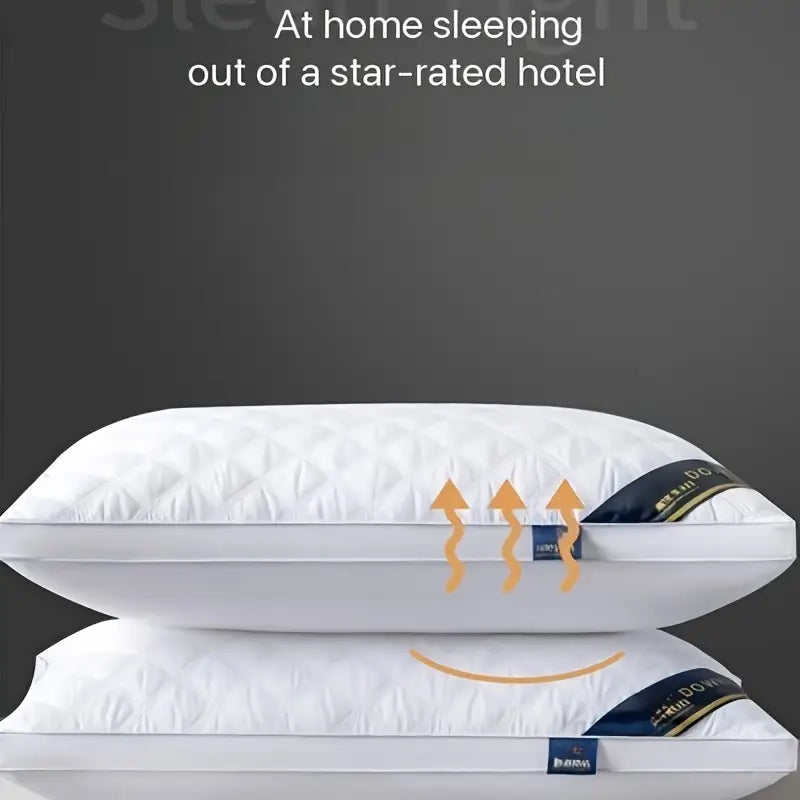 DreamRest - Ensemble de 2 Oreillers Hypoallergéniques 3D - Soutien Cervical Doux & Qualité Hôtelière de Sommeil