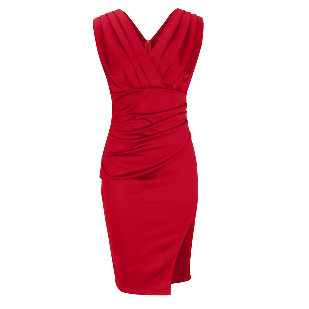Bretta | Robe élégante avec décolleté en V et fente sexy