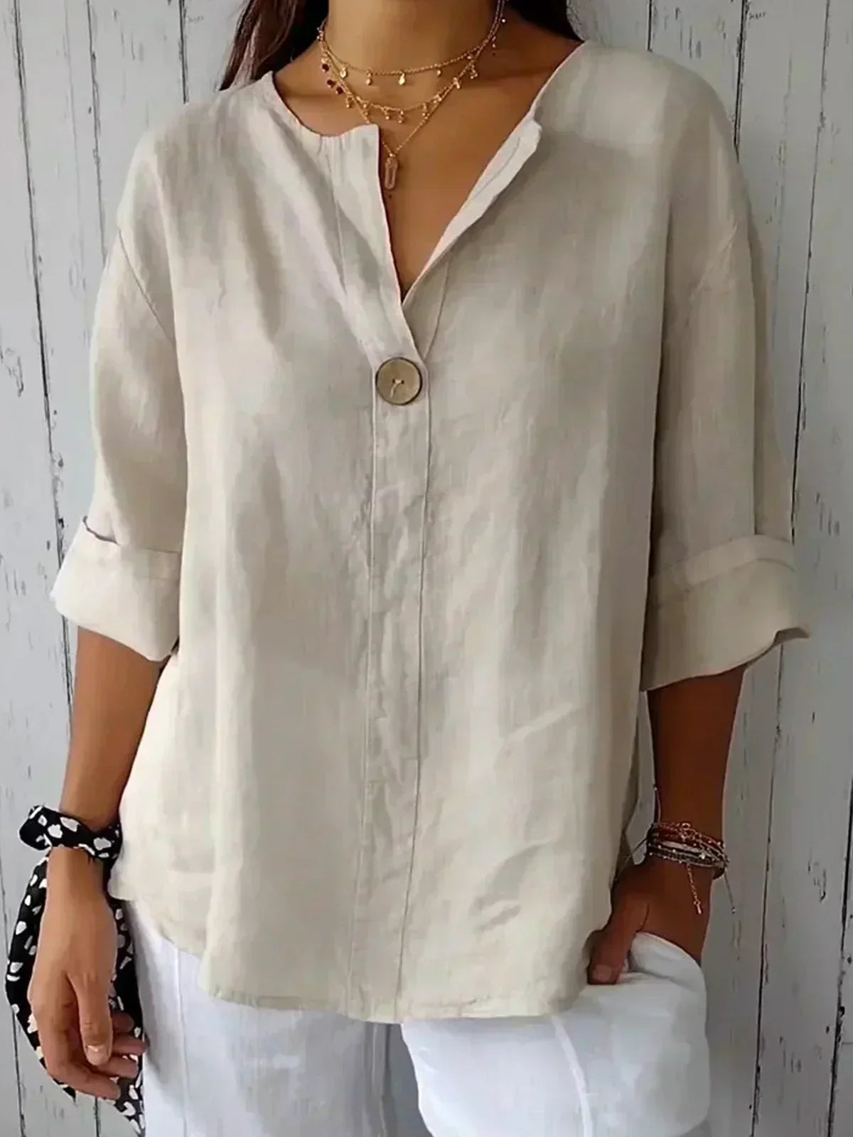 Angela™ | Blouse V-Décolleté Légère