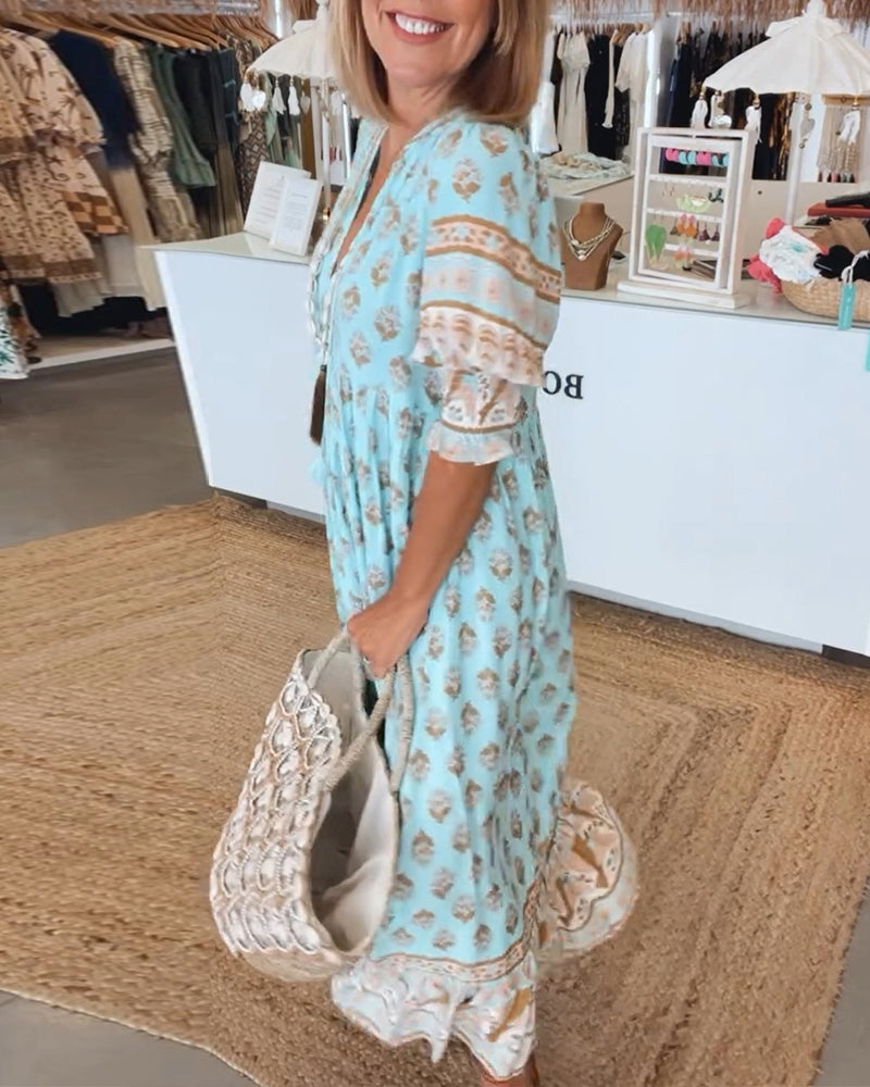 Liana | Robe imprimée avec décolleté en V