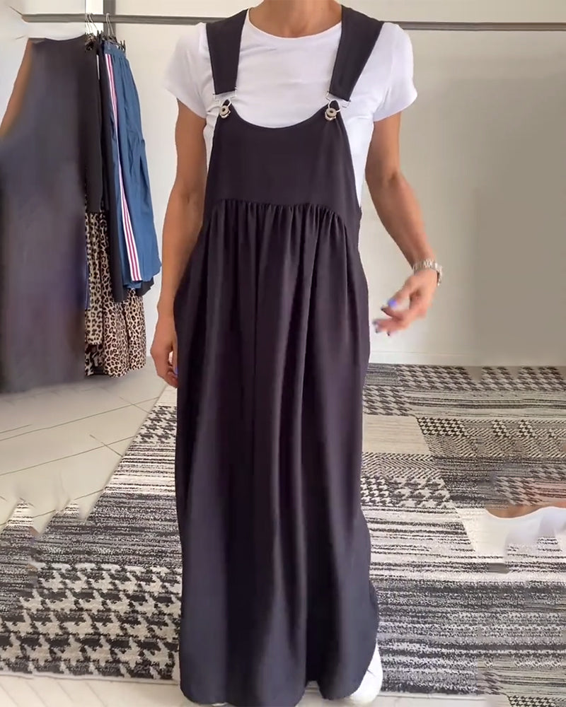 Molly | Robe unie décontractée avec bretelles