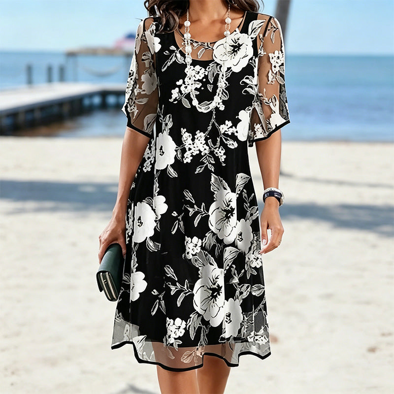 Shanala | Robe en chiffon élégante avec imprimé floral