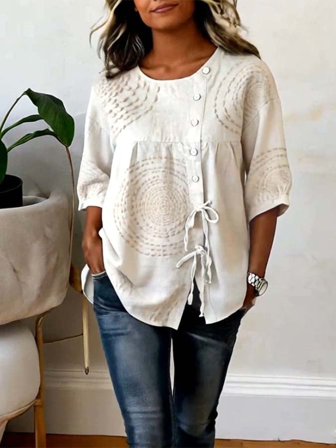 Edla | Blouse femme légère avec boutonnière asymétrique