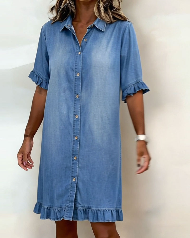MOREAU LYON | ROBE EN DENIM À BOUTONS POUR FEMMES