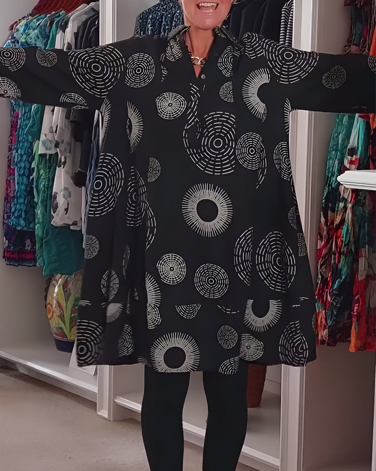 Rosie | Robe pour femmes avec des formes géométriques, tendance et élégante