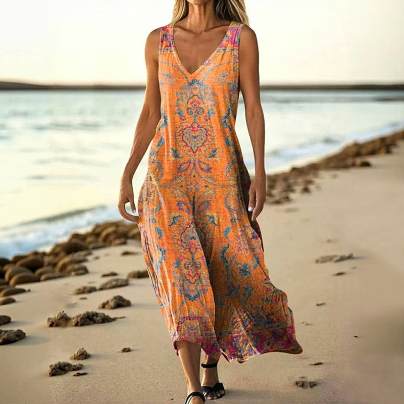 Phoebe | Robe vintage élégante avec design ethnique et coupe moderne