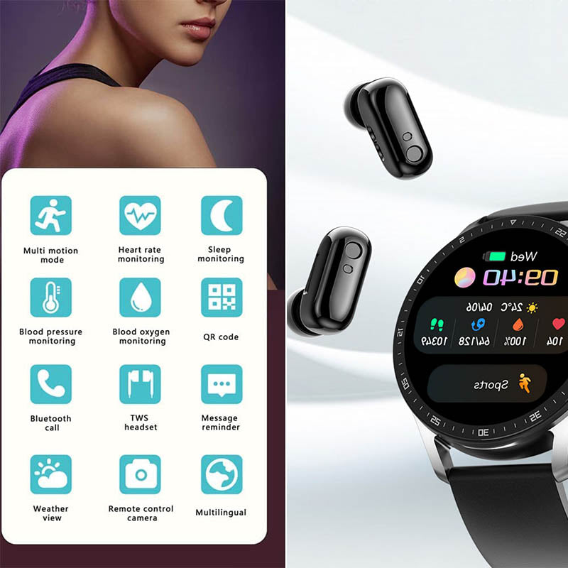 DuoSyncWatch | Montre Intelligente avec Écouteurs Sans Fil