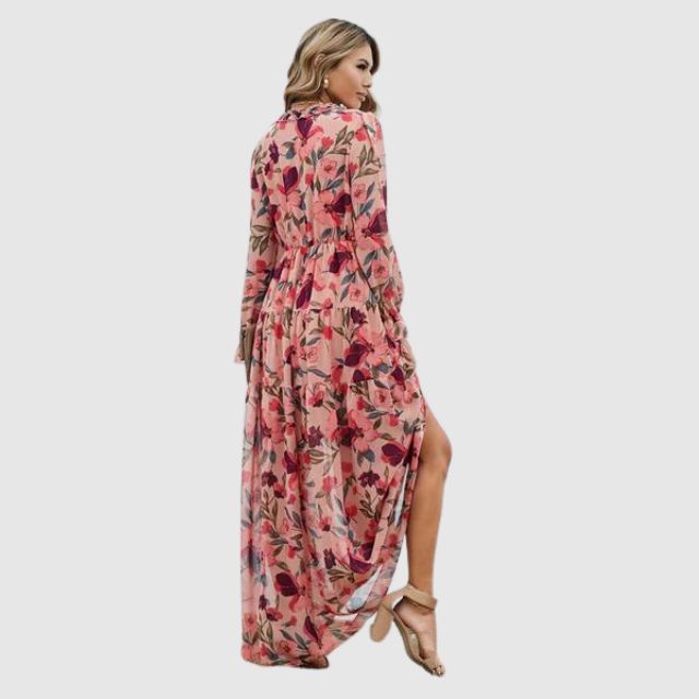 Robe maxi en chiffon avec imprimé floral