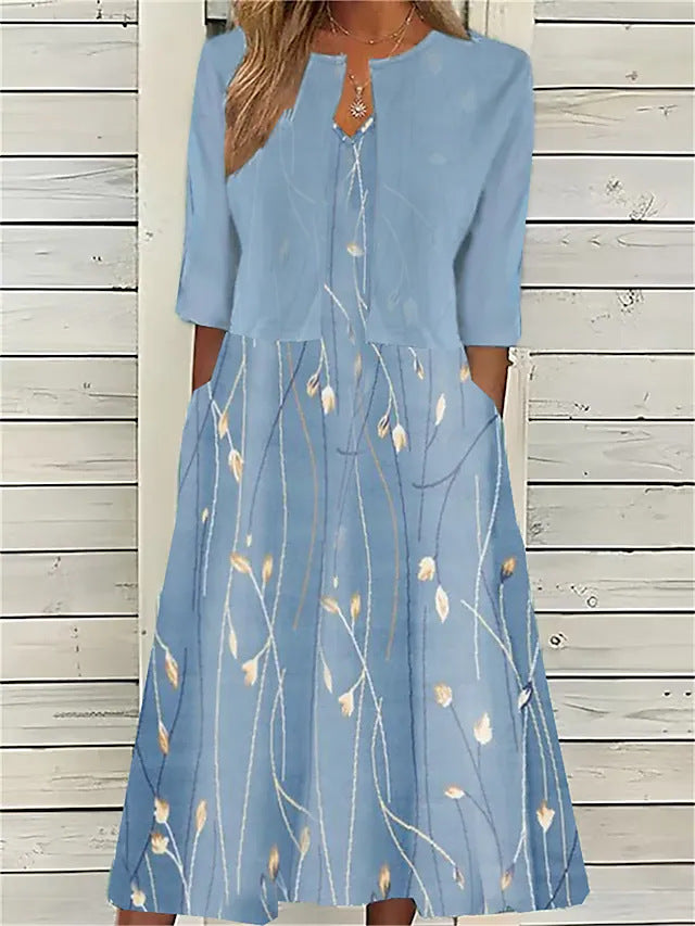 Ivy – Ensemble Midi Floral Élégant