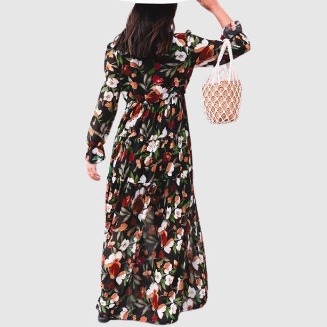 Robe maxi en chiffon avec imprimé floral