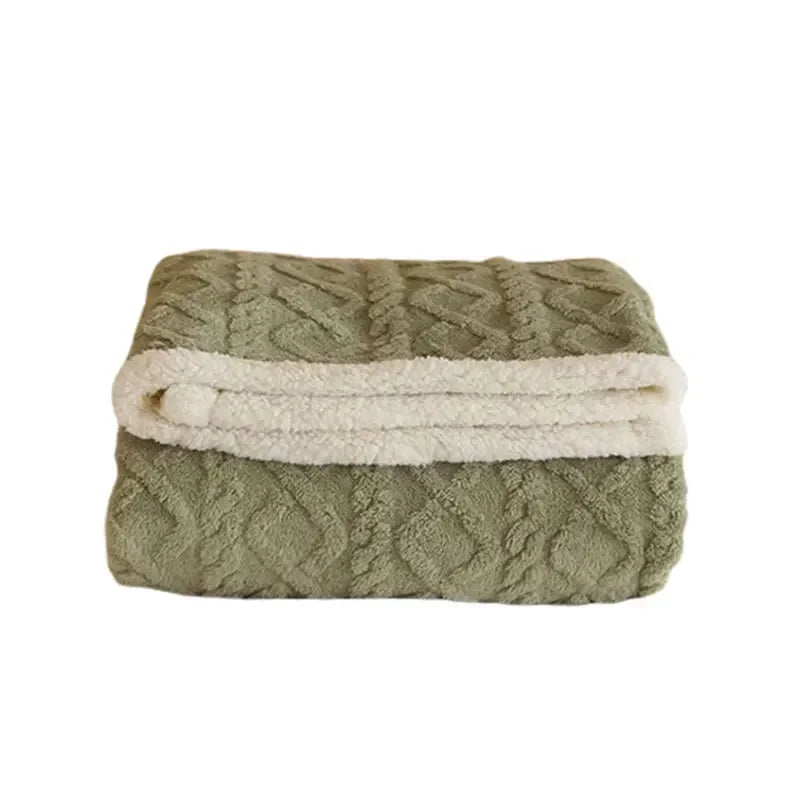 Couverture en Fleece d'Hiver en Laine d'Agneau Épais - LuxyCozy