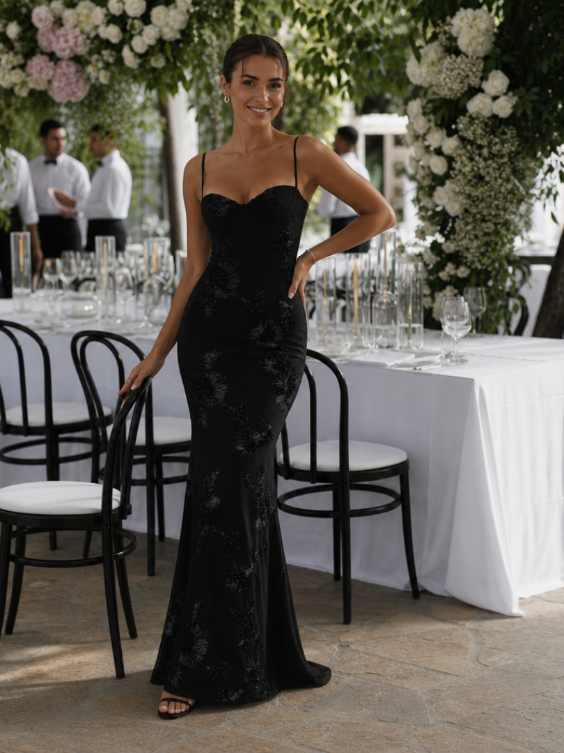 Danica | Robe Maxi à Bretelles Spaghetti avec Corset