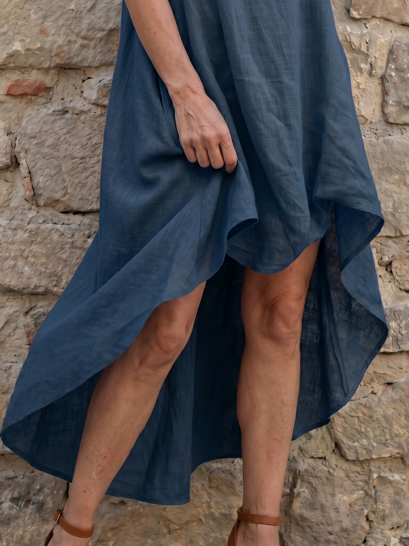 Grier | Robe Midi à Encolure Propre Haute Basse
