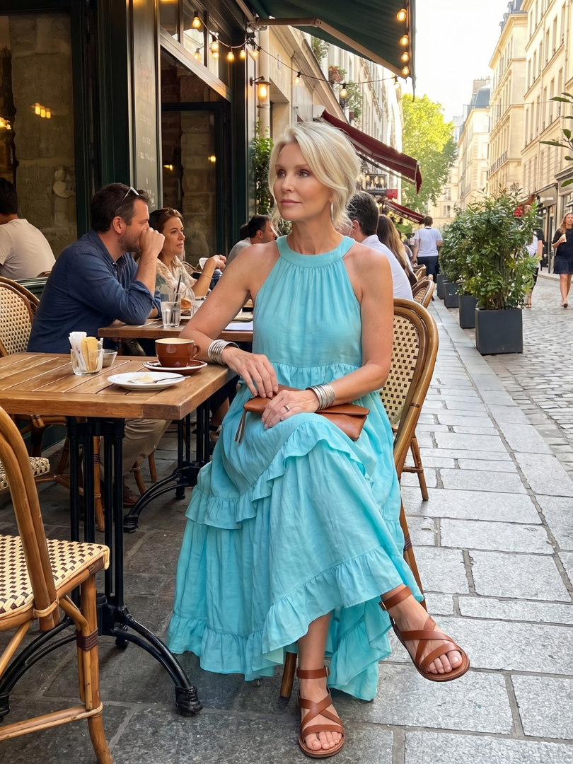 Katia | Robe Maxi à Volants en Cascade