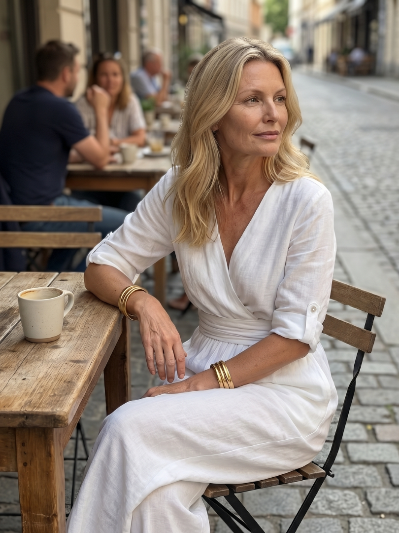 Wanda | Combinaison à jambes larges et décolleté croisé