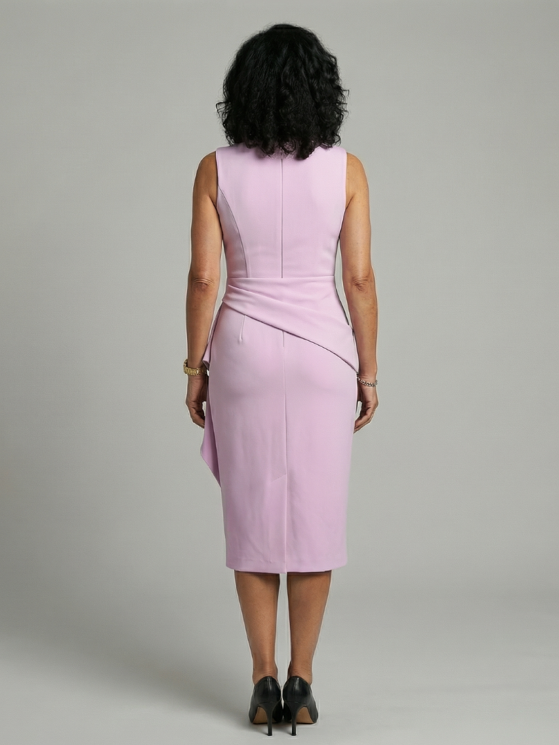 Oriel | Robe Midi Drapée Asymétrique