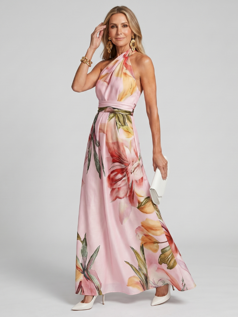 Hester | Robe Maxi à Encolure Halter Fluide