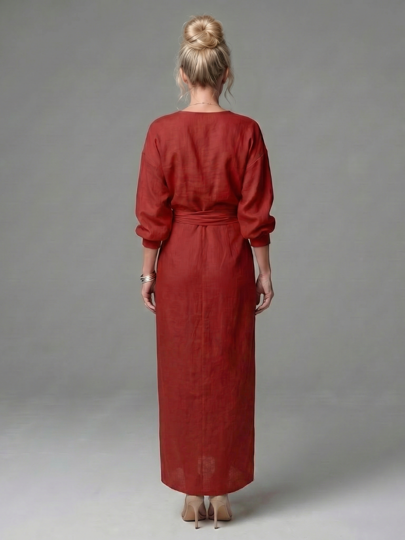Olympia | Robe Maxi Drapée Diagonale
