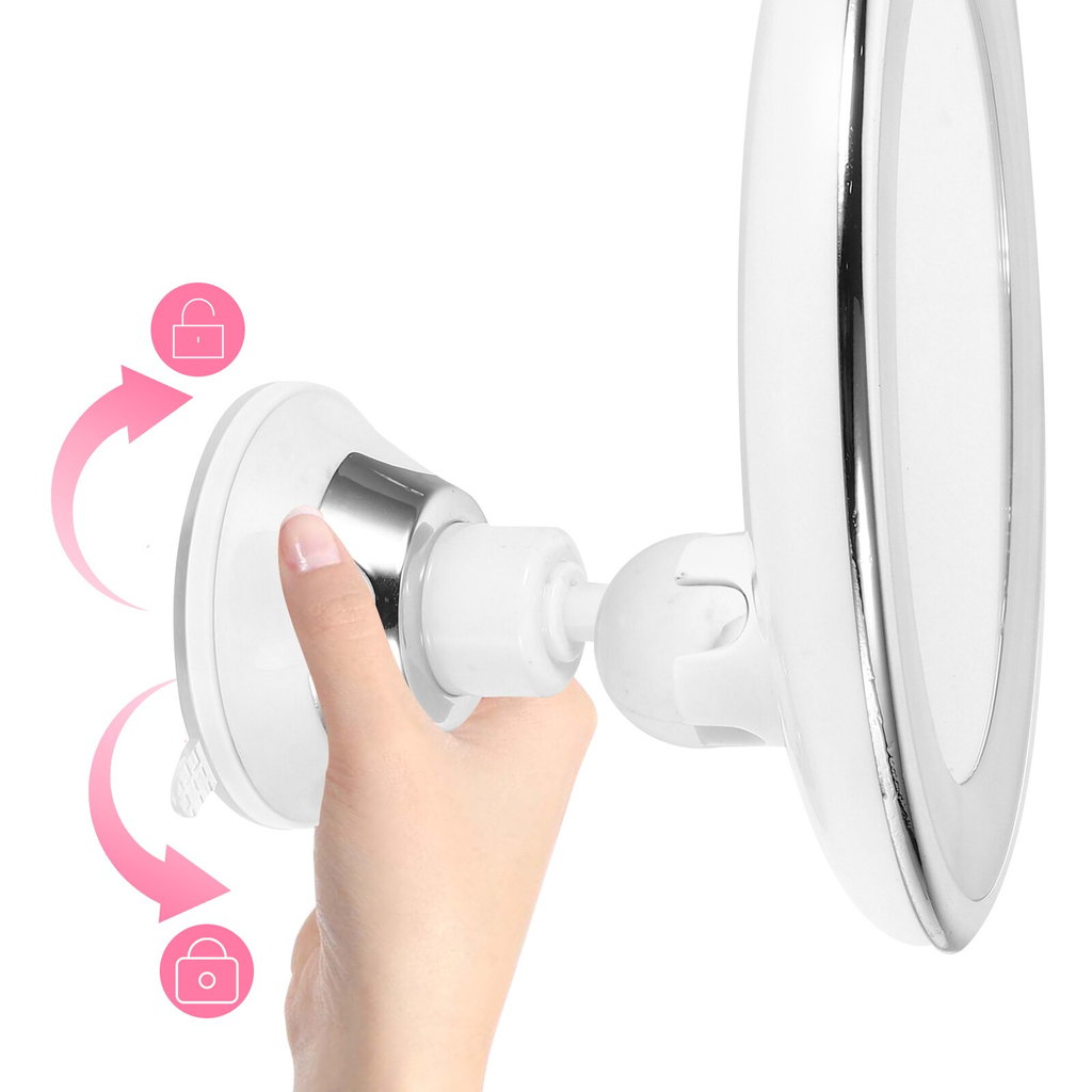 Miroir de Maquillage LED Grossissant 10x Rotation 360° avec Éclairage