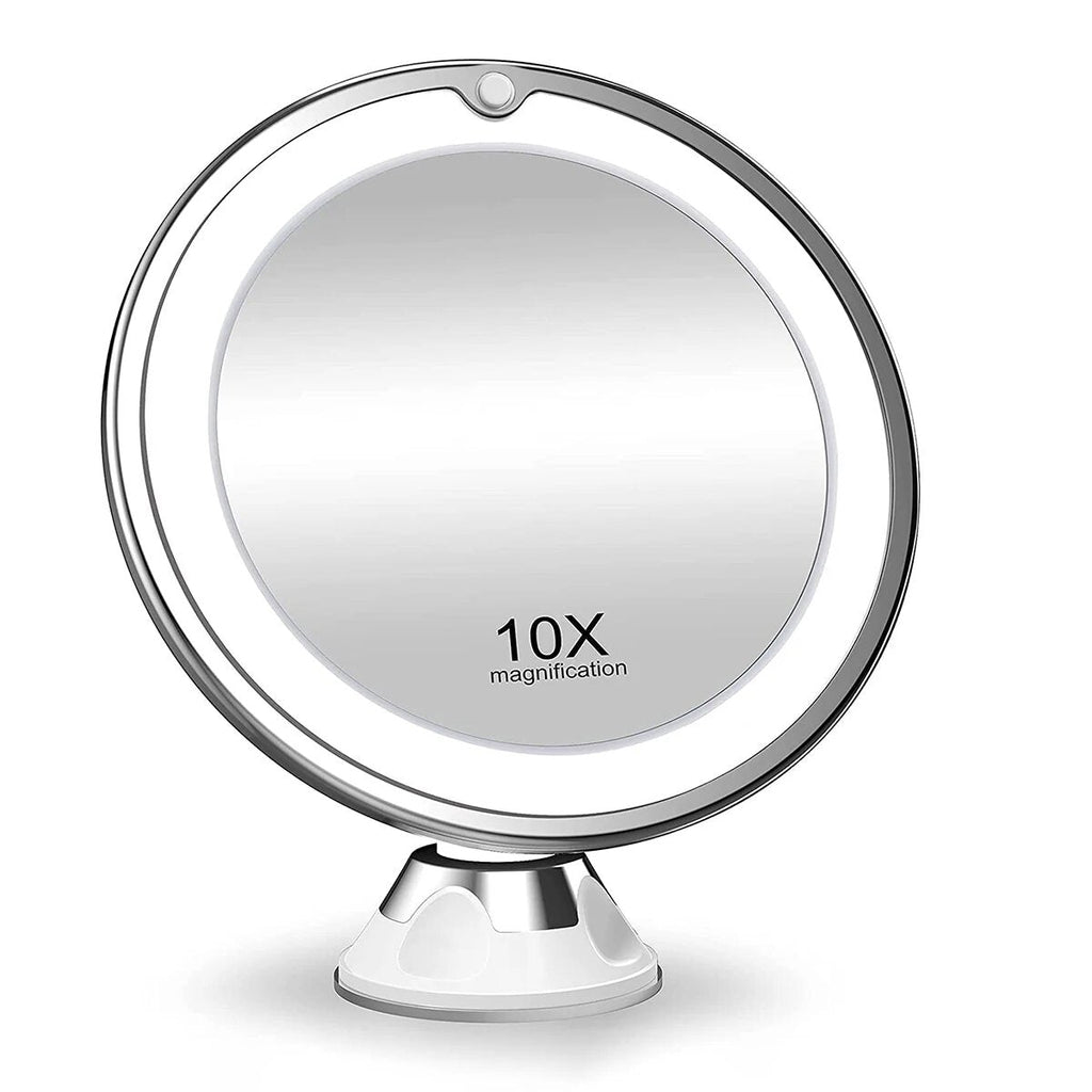 Miroir de Maquillage LED Grossissant 10x Rotation 360° avec Éclairage