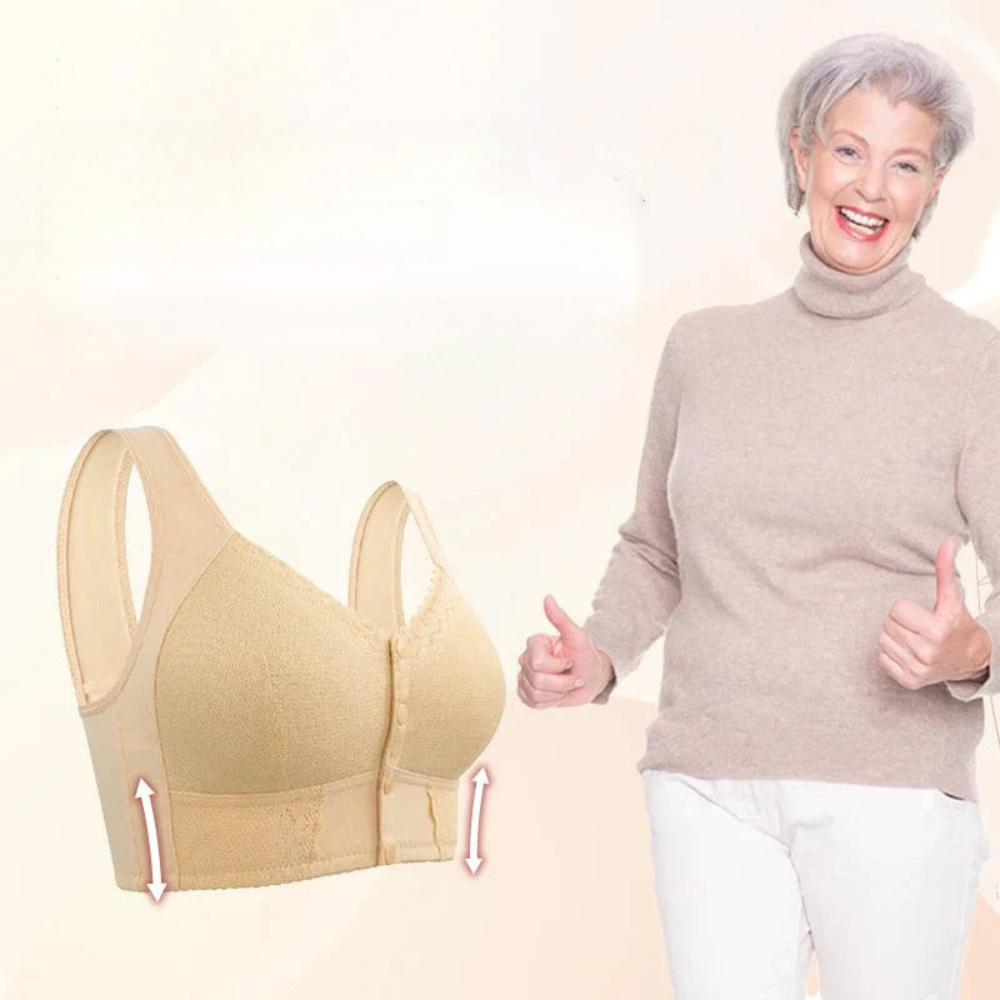 Soutien-gorge en Coton Confortable avec Fermeture pour Femmes Mûres