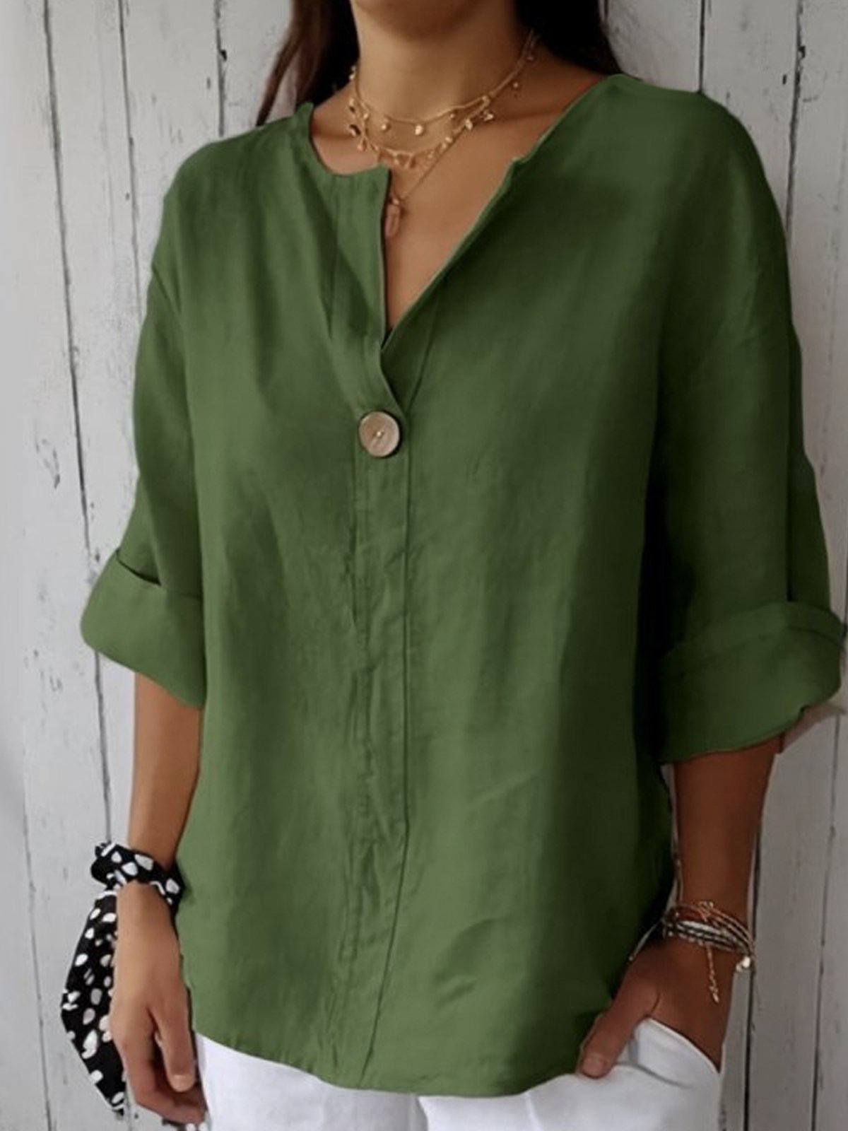 Angela™ | Blouse V-Décolleté Légère