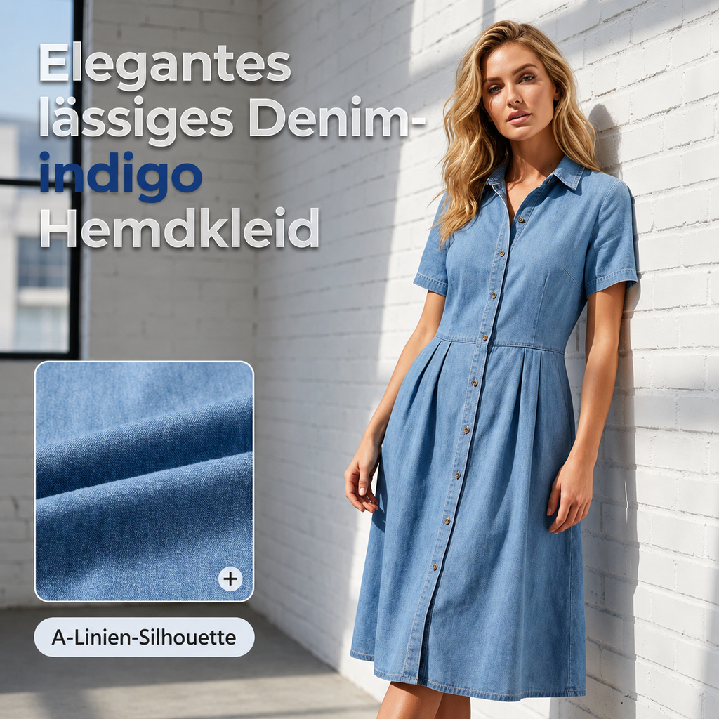 Querla | Robe chemise en jean avec boutons