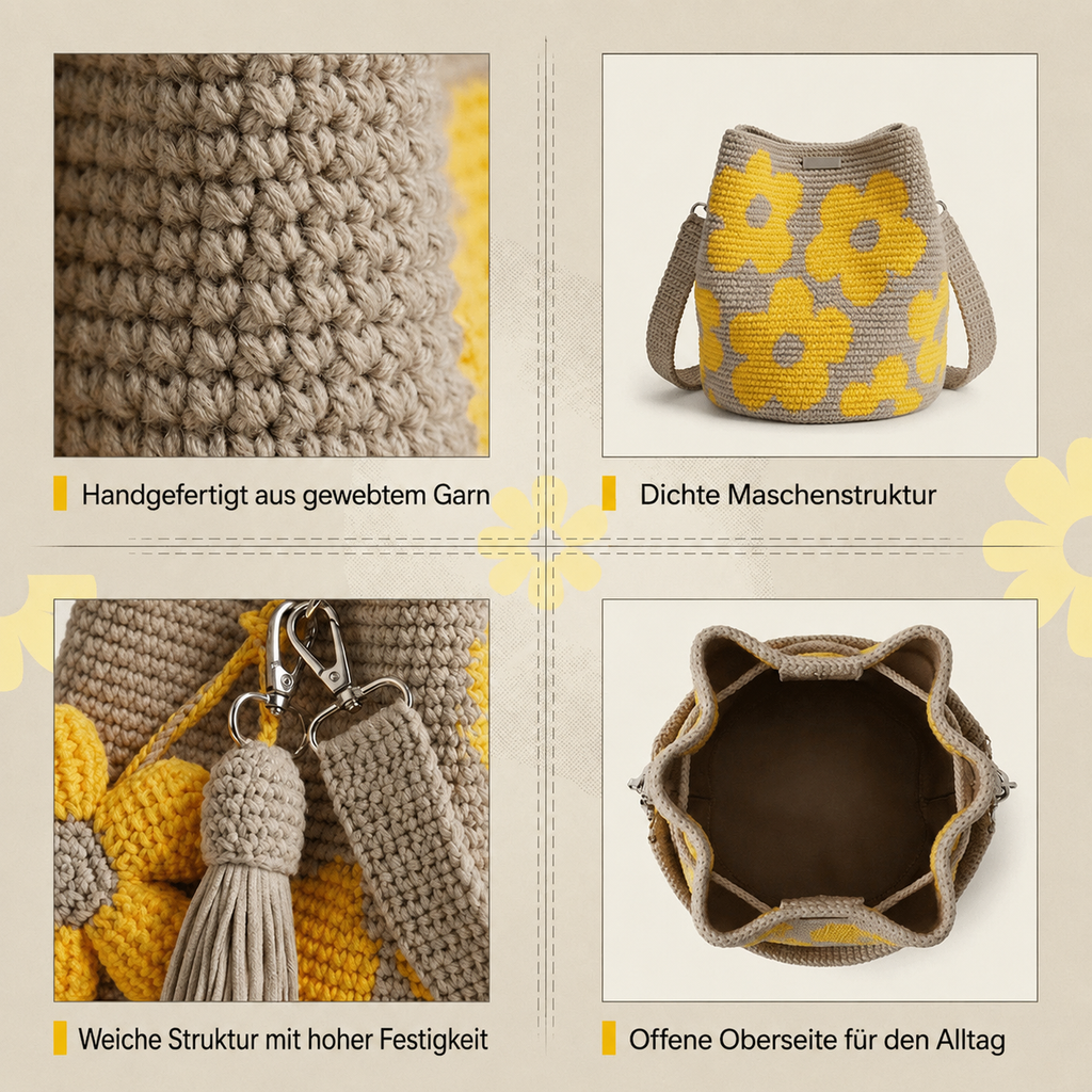 Janueza | Sac à bandoulière fait main avec fleurs au crochet