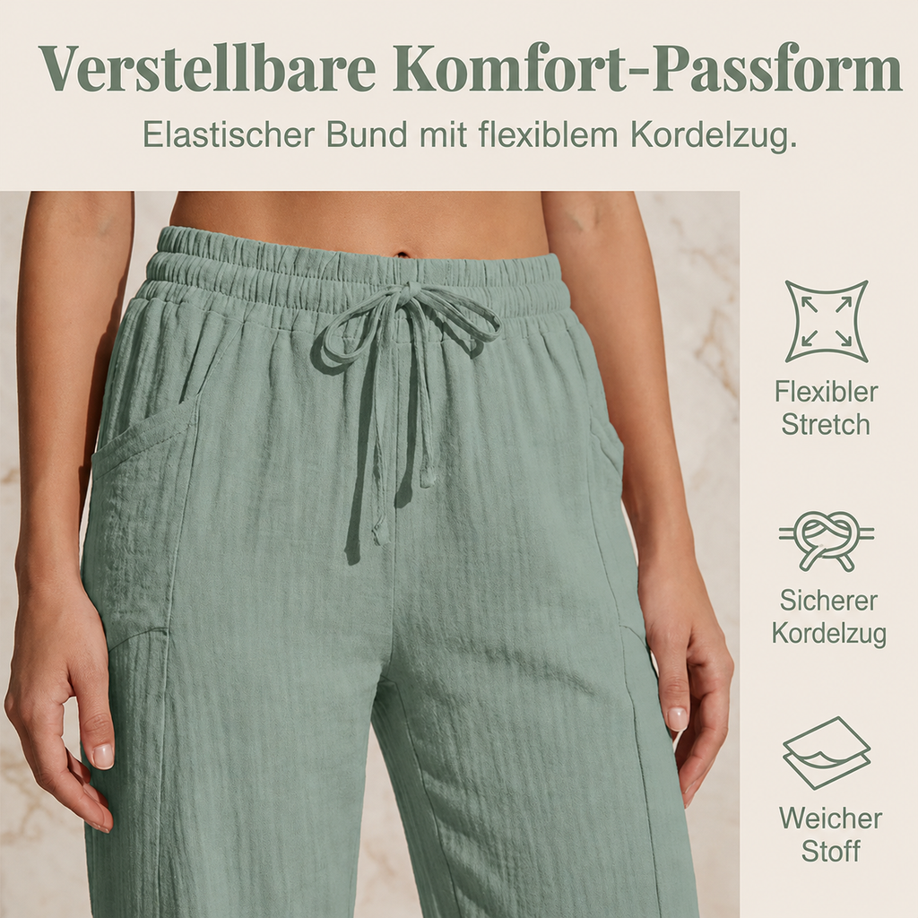 Juvelien | Pantalon cropped confortable avec taille réglable