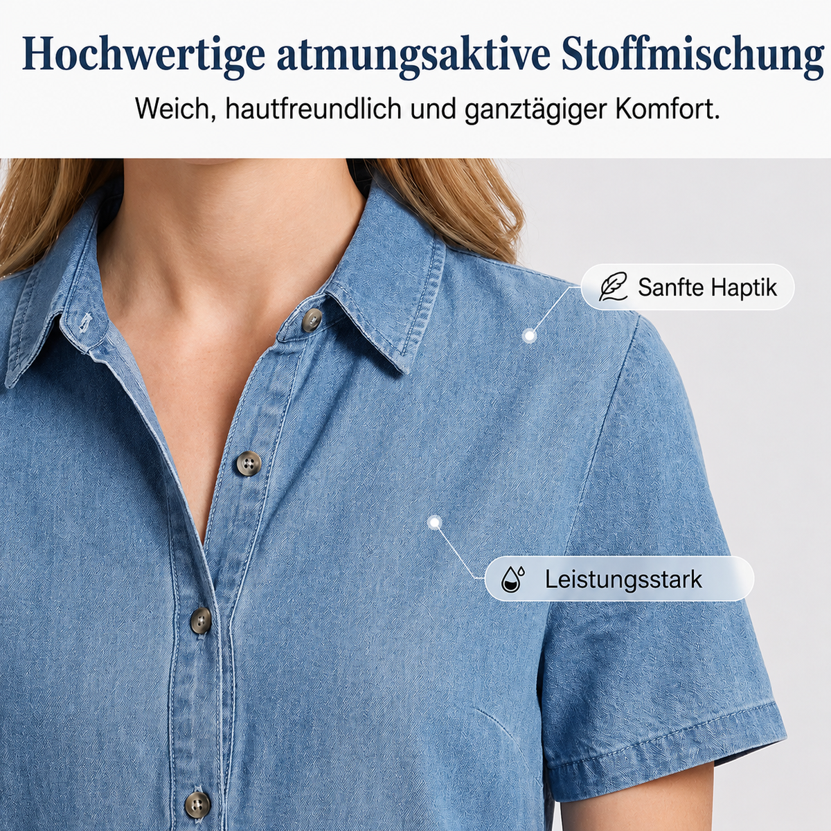 Querla | Robe chemise en jean avec boutons