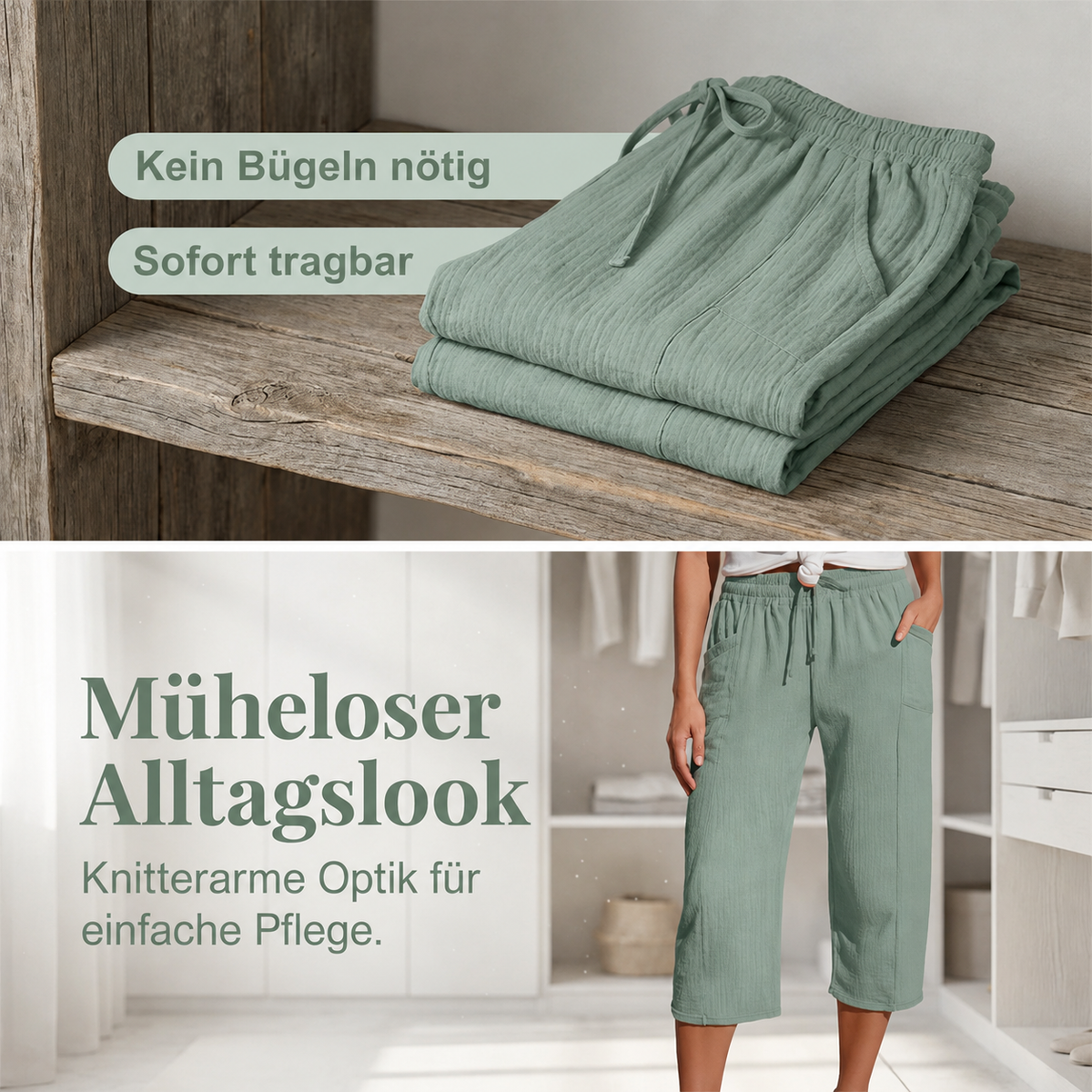 Juvelien | Pantalon cropped confortable avec taille réglable