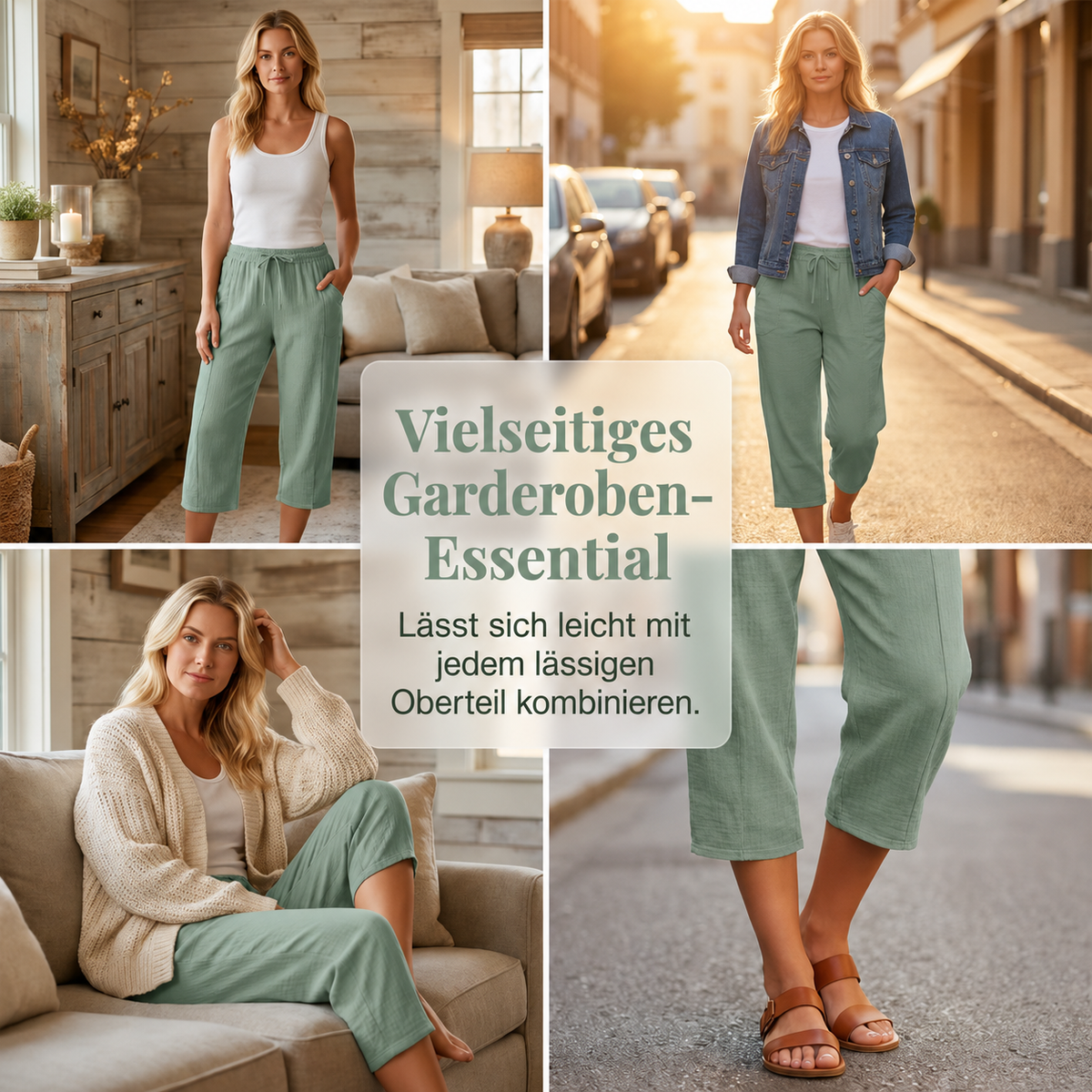 Juvelien | Pantalon cropped confortable avec taille réglable