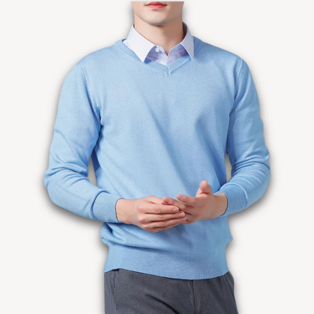 Pull V en Cachemire Luxe pour Hommes – Doux, Élégant et Respirant