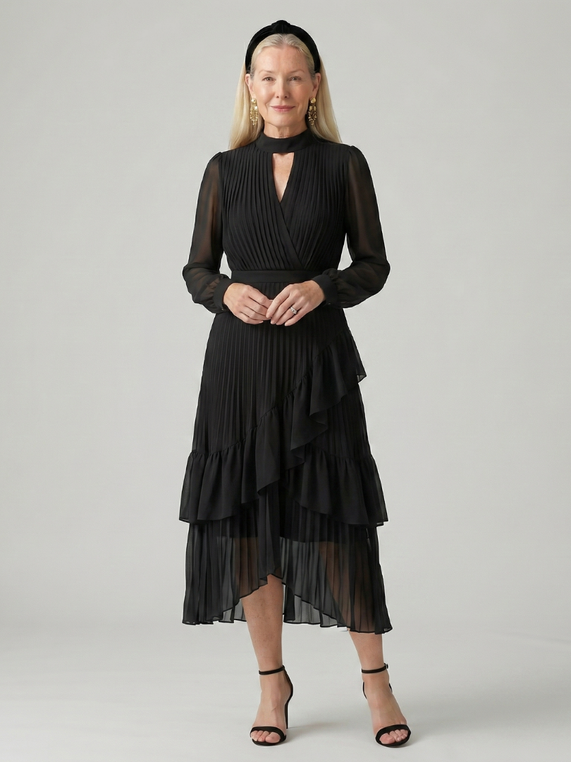 Aris | Robe Midi à Drapé Fluide