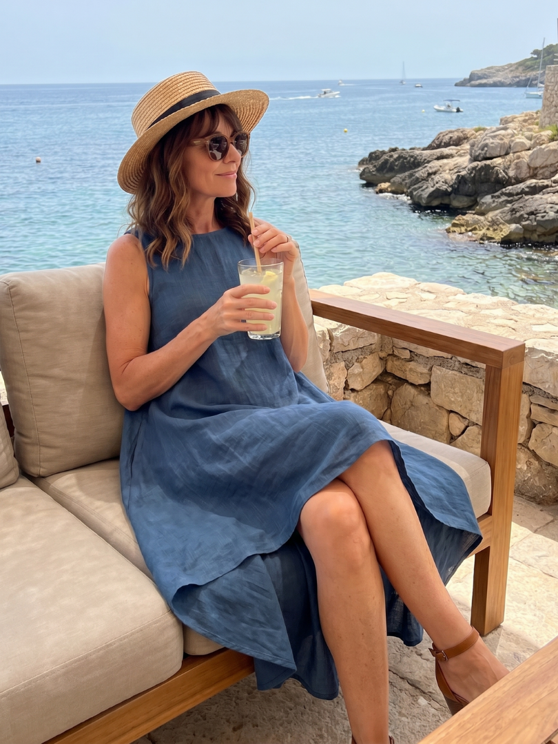 Grier | Robe Midi à Encolure Propre Haute Basse