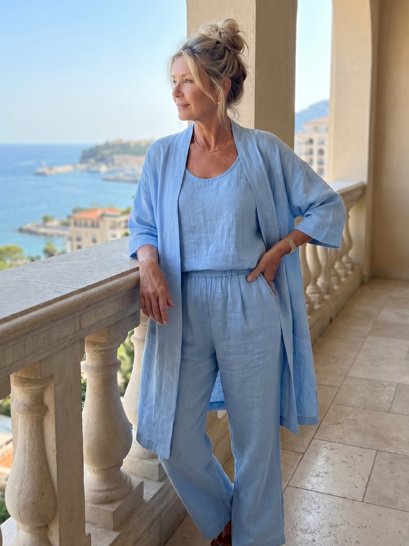 Yael | Ensemble Décontracté en Trois Pièces Haut et Pantalon