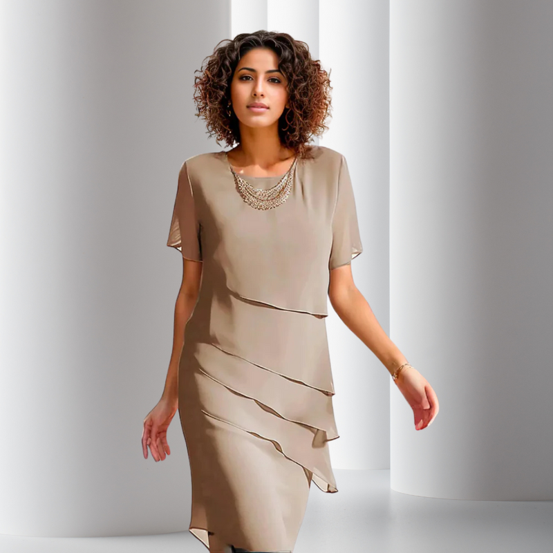 Elara™ - Robe en Chiffon Superposée