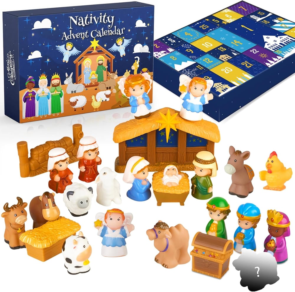 HeiligeNacht | 2025 Calendrier de l'Avent Crèche 25 Pièces Décoration de Fête