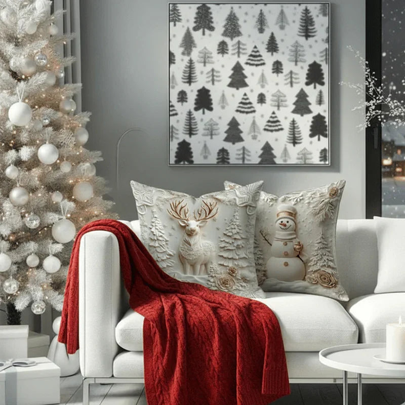 DecorCovers | Ensemble de 4 Housses Décoratives de Noël 3D