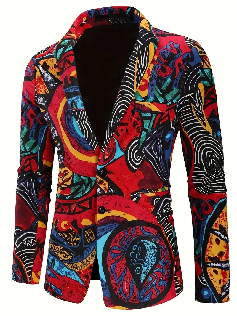 Costume Coloré Carnaval pour Hommes - Costume Deux Pièces Slim Fit avec Pantalon pour Fêtes et Carnaval