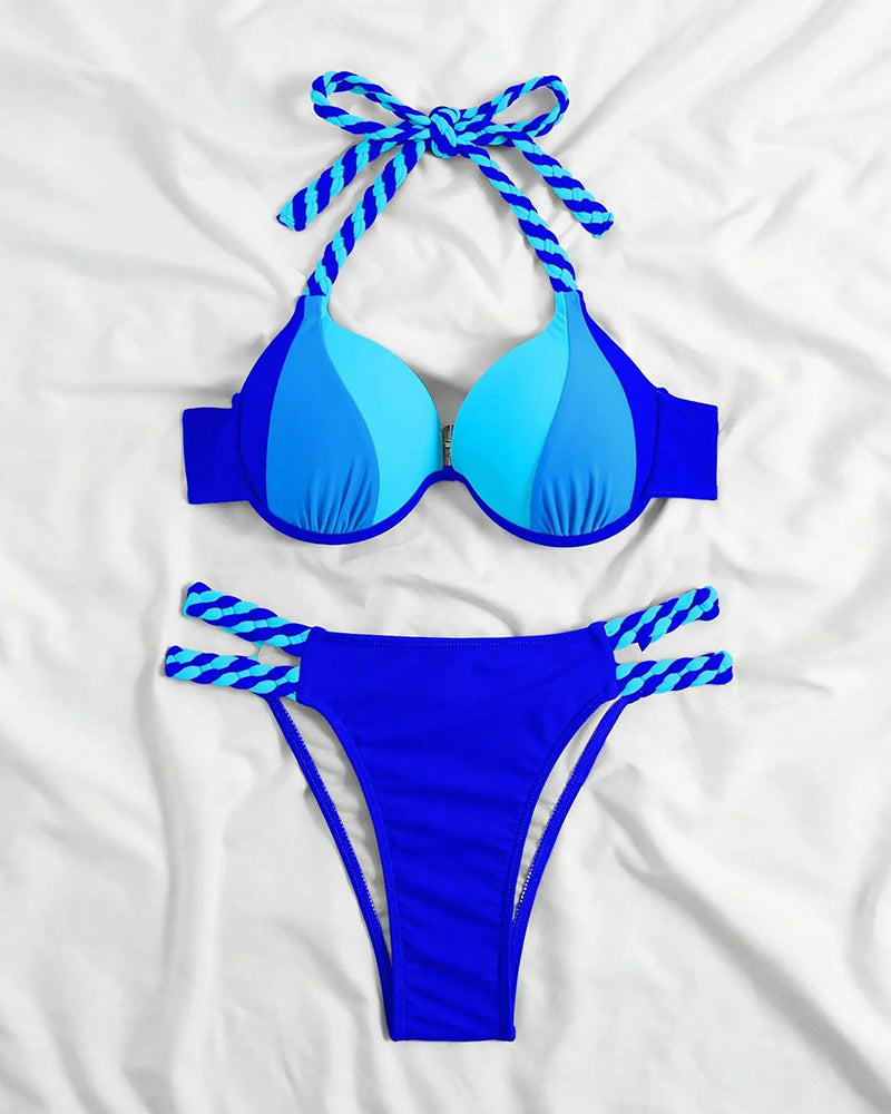Levi | Bikini à bretelles colorblock