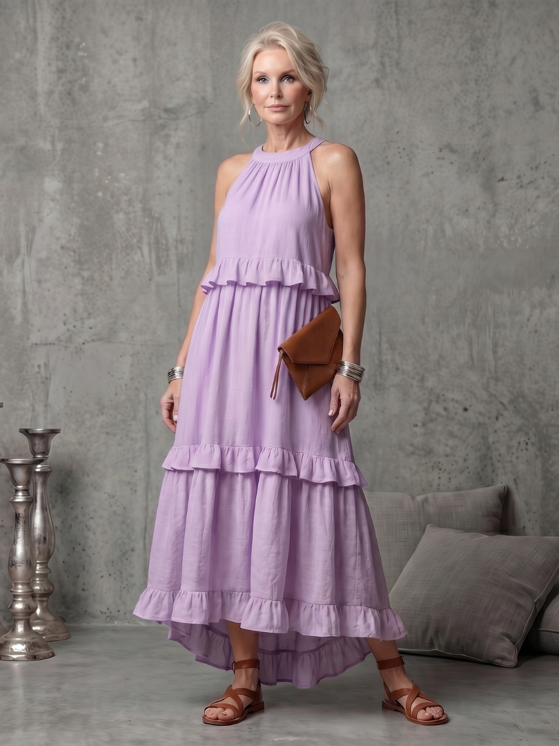 Katia | Robe Maxi à Volants en Cascade